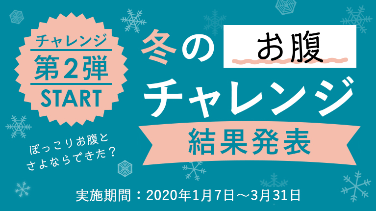 第2弾 冬のお腹チャレンジ　結果発表 実施期間 2020年1月7日 - 2020年3月31日